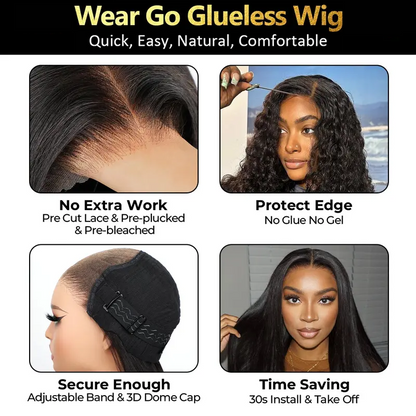 Pre-Cut Lace Kinky Straight 360 Full Lace Frontal Glueless Wig With Invisi Drawstring Pre Plucked Human Hair Wig