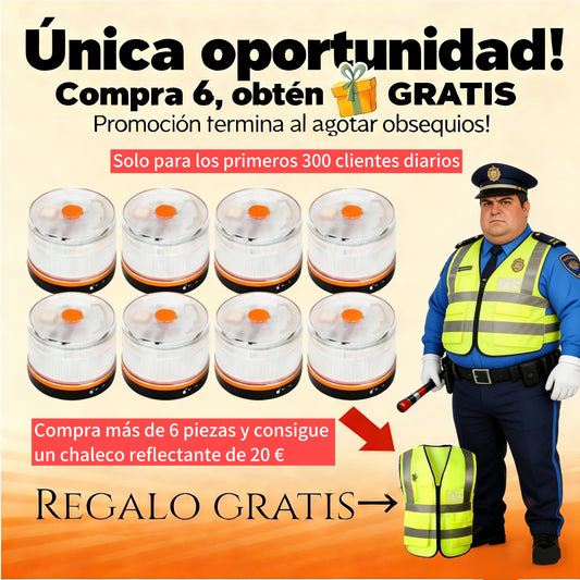 ✨Último día 70% de descuento | Luz de emergencia DarkFairy V16⚠️ Certificación DGT, grado de protección IP54, base magnética