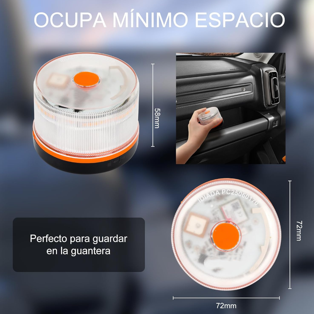 Especial de Navidad: 80% DE DESCUENTOLuz de Emergencia V16 Aprobada por la DGT con Geolocalización 3.0 – Señalización de Ubicación para Automóviles, Plan de Datos Incluido – Base Magnética IP54 – Cumple con la Normativa 2026.