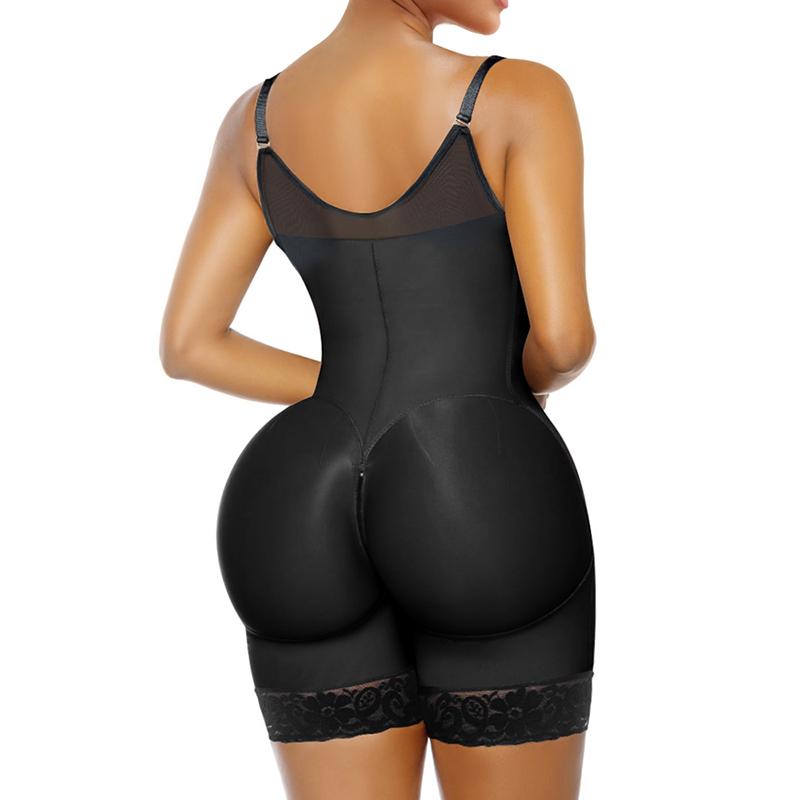 Women's Body Shaper - Tummy Control & Butt Lifter with Zippered Crotch and Removable Straps
