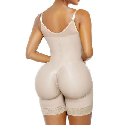 Women's Body Shaper - Tummy Control & Butt Lifter with Zippered Crotch and Removable Straps