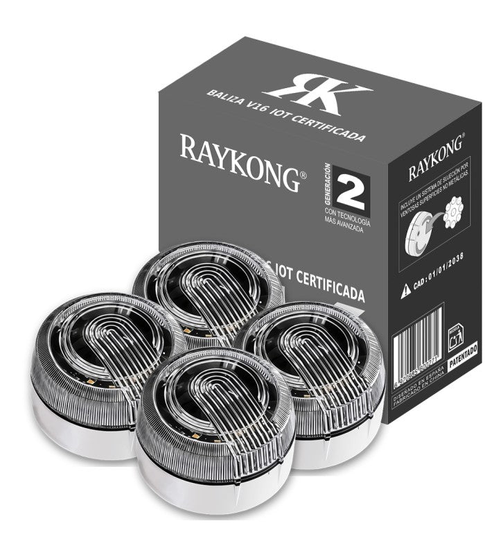 🏆ÚLTIMAS 6 HORAS🏆: 70% DE DESCUENTO⭐Baliza V16 | 6 Pcs | 2ª GENERACION Geolocalización DGT 3.0 | SIM y Datos Pagados hasta 2038 | Ventosa para Aluminio/Cristal