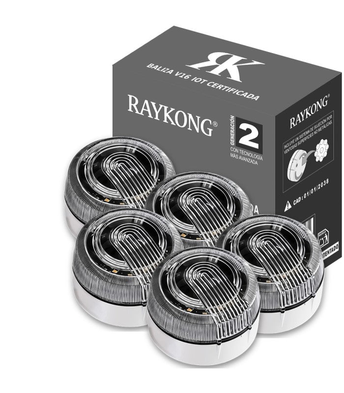 🏆ÚLTIMAS 6 HORAS🏆: 70% DE DESCUENTO⭐Baliza V16 | 6 Pcs | 2ª GENERACION Geolocalización DGT 3.0 | SIM y Datos Pagados hasta 2038 | Ventosa para Aluminio/Cristal