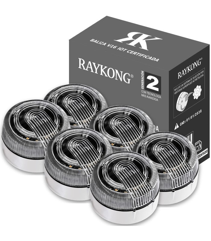 🏆ÚLTIMAS 6 HORAS🏆: 70% DE DESCUENTO⭐Baliza V16 | 6 Pcs | 2ª GENERACION Geolocalización DGT 3.0 | SIM y Datos Pagados hasta 2038 | Ventosa para Aluminio/Cristal