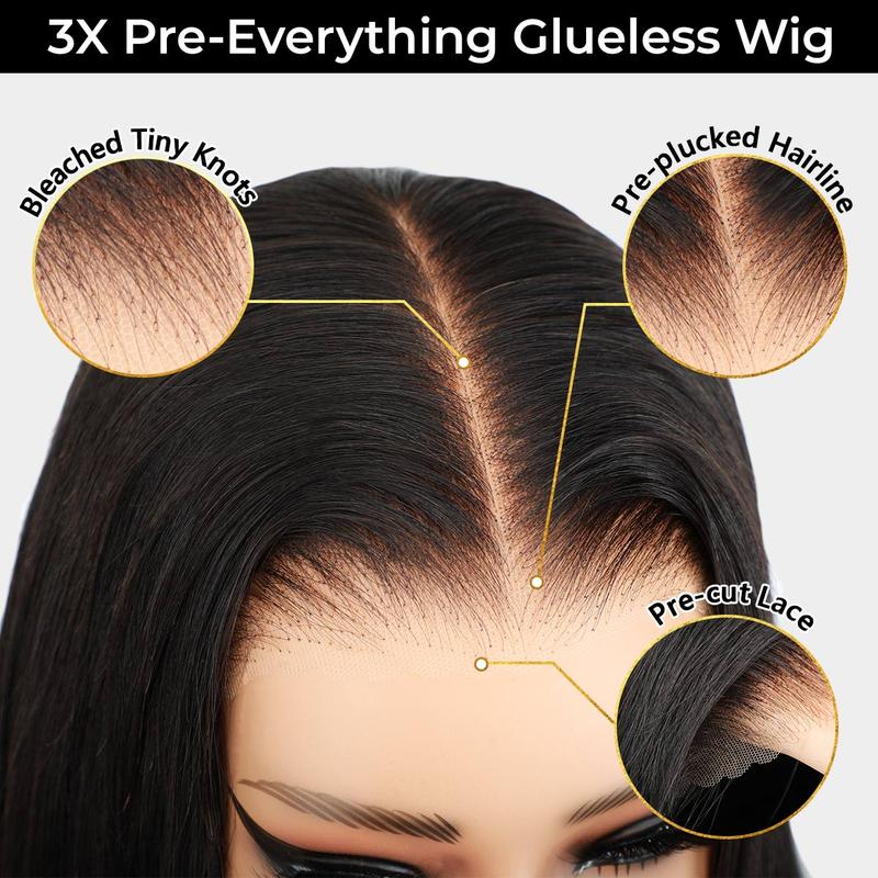 Pre-Cut Lace Kinky Straight 360 Full Lace Frontal Glueless Wig With Invisi Drawstring Pre Plucked Human Hair Wig
